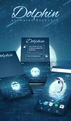 Play Dolphin Animated Keyboard + Live Wallpaper