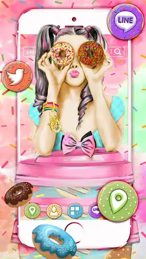 Play Donut, Girl Themes & Live Wallpapers  and enjoy Donut, Girl Themes & Live Wallpapers with UptoPlay