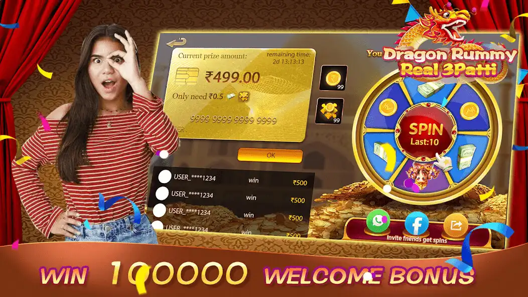 Play Dragon Rummy - तीन पत्ती रॉयल as an online game Dragon Rummy - तीन पत्ती रॉयल with UptoPlay