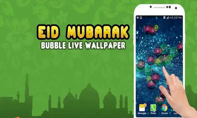 Play Eid Mubarak Bubble Live Wallpaper