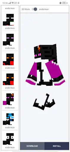 Play Enderman skins For MCPE as an online game Enderman skins For MCPE with UptoPlay