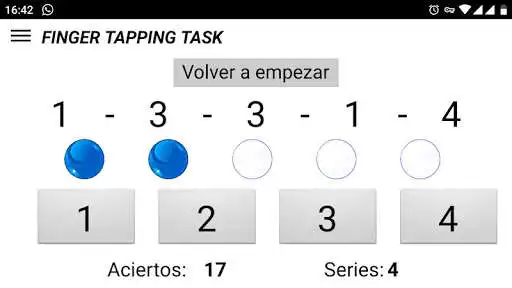 Play Entrenamiento habilidad dedos-finger tapping task as an online game Entrenamiento habilidad dedos-finger tapping task with UptoPlay