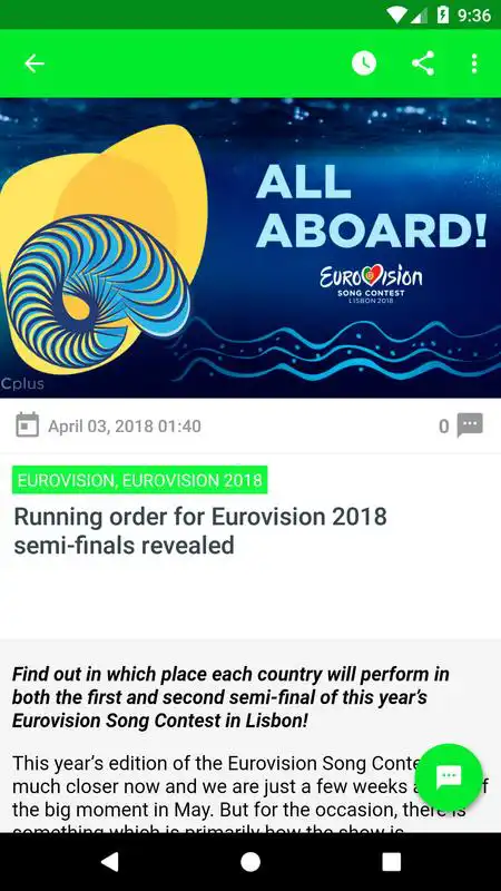 Play Eurovision 2018 News - ESCplus