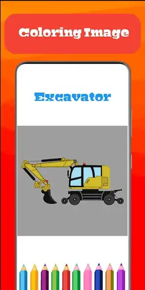 Play Excavator Coloring Game as an online game Excavator Coloring Game with UptoPlay