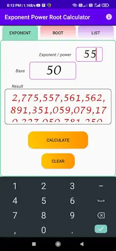 Play Exponent Power and nth Root Calculator (Numerical) as an online game Exponent Power and nth Root Calculator (Numerical) with UptoPlay