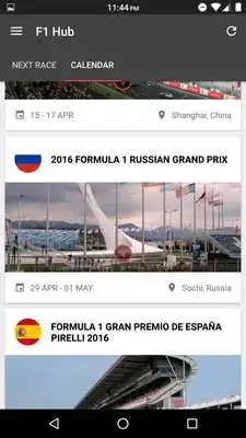 Play F1 Hub 16 - F1 Info  Calendar