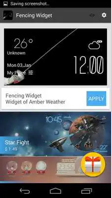 Play fencing weather widget/clock