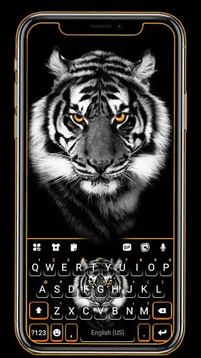 Play Fierce Tiger Black Keyboard Background  and enjoy Fierce Tiger Black Keyboard Background with UptoPlay