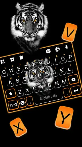 Play Fierce Tiger Black Keyboard Background as an online game Fierce Tiger Black Keyboard Background with UptoPlay