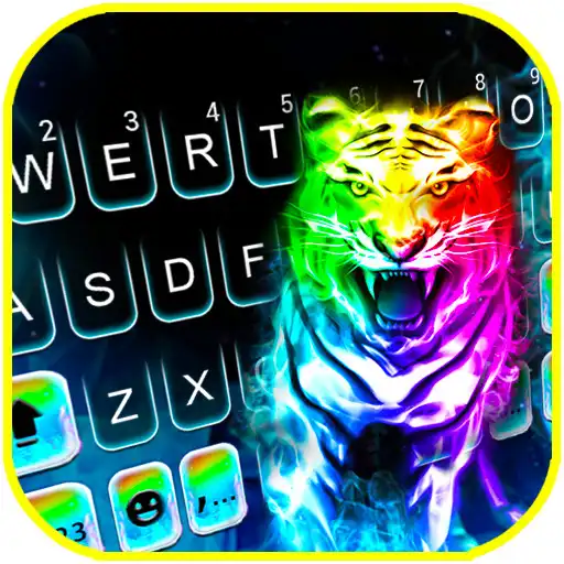 Play Fiery Neon Tiger Keyboard Background APK