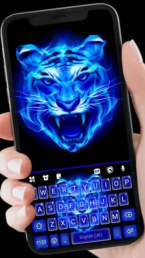 Play Fire Blue Tiger Keyboard Background  and enjoy Fire Blue Tiger Keyboard Background with UptoPlay