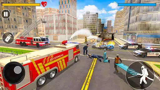 Play Fire Truck Driving Simulator 2021 - Rescue Truck as an online game Fire Truck Driving Simulator 2021 - Rescue Truck with UptoPlay