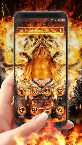 Play Flame Cool Tiger- APUS Launcher Free Theme