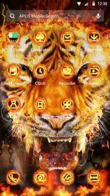 Play Flame Cool Tiger- APUS Launcher Free Theme