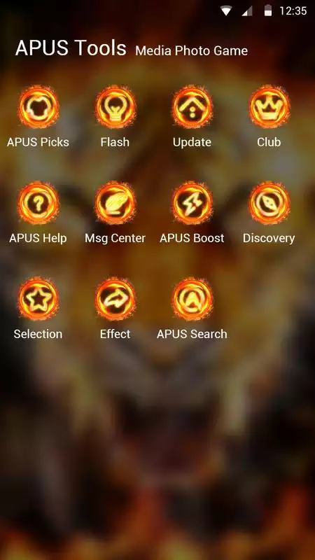 Play Flame Cool Tiger- APUS Launcher Free Theme