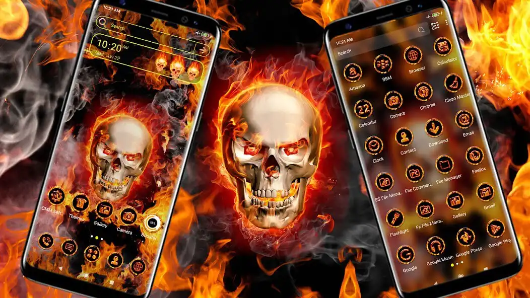 Play Flame Skull Theme Launcher  and enjoy Flame Skull Theme Launcher with UptoPlay