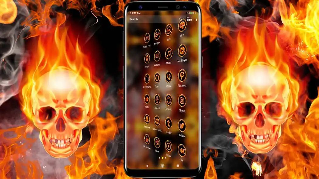 Play Flame Skull Theme Launcher as an online game Flame Skull Theme Launcher with UptoPlay