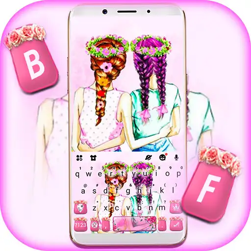 Play Floral Best Friends Keyboard Theme APK