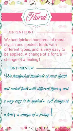 Play Floral Font for FlipFont , Cool Fonts Text Free  and enjoy Floral Font for FlipFont , Cool Fonts Text Free with UptoPlay