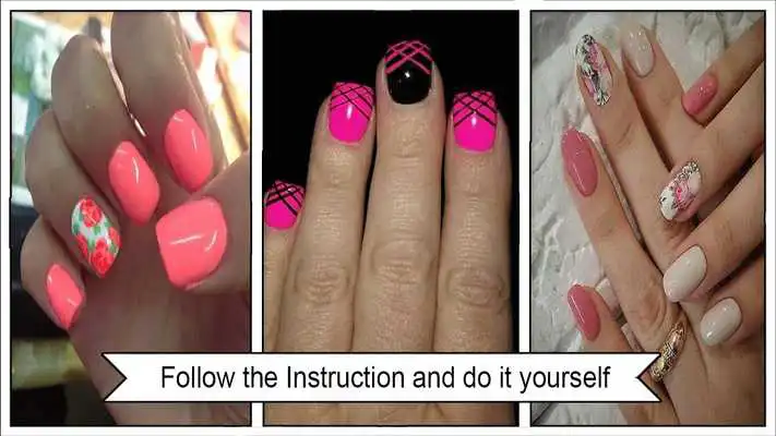 Play Floral Hot Pink Nail Art Design