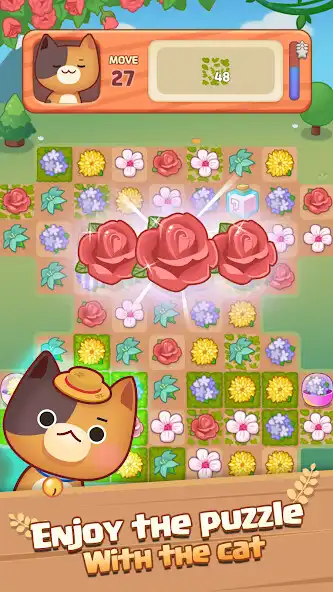 Play Flower Road with Cat : 3 Match Puzzle  and enjoy Flower Road with Cat : 3 Match Puzzle with UptoPlay