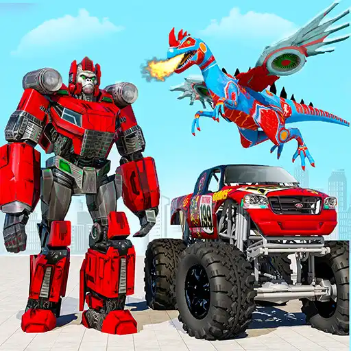 Play Flying dino car transform game APK