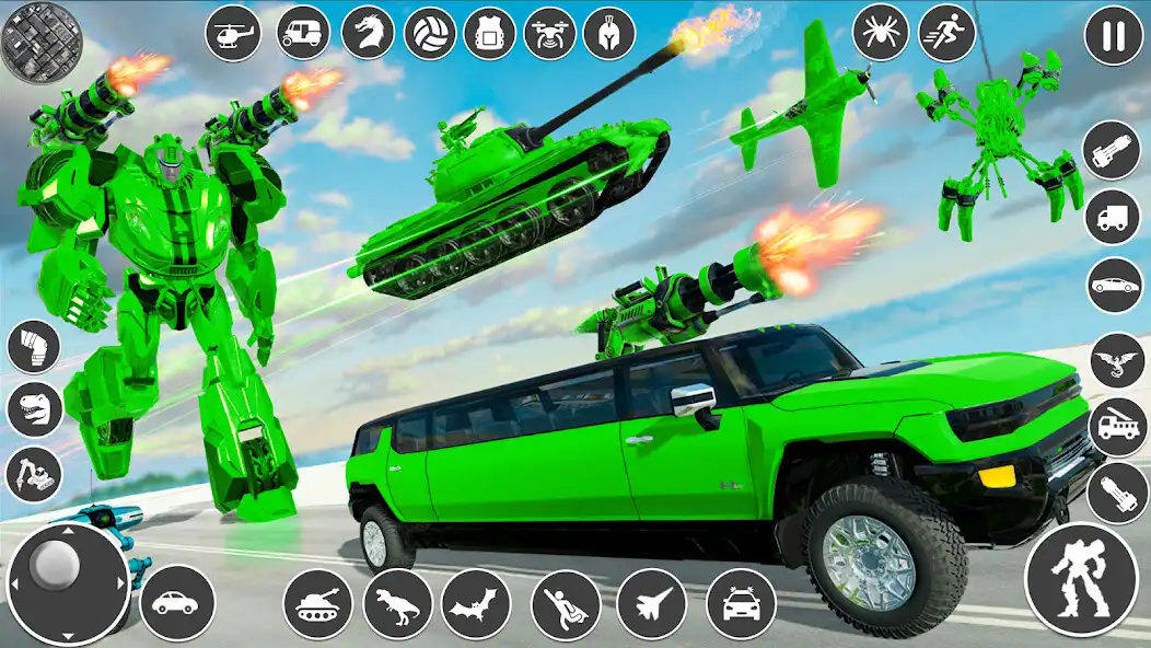 Play Flying Limo Car Robot Games as an online game Flying Limo Car Robot Games with UptoPlay