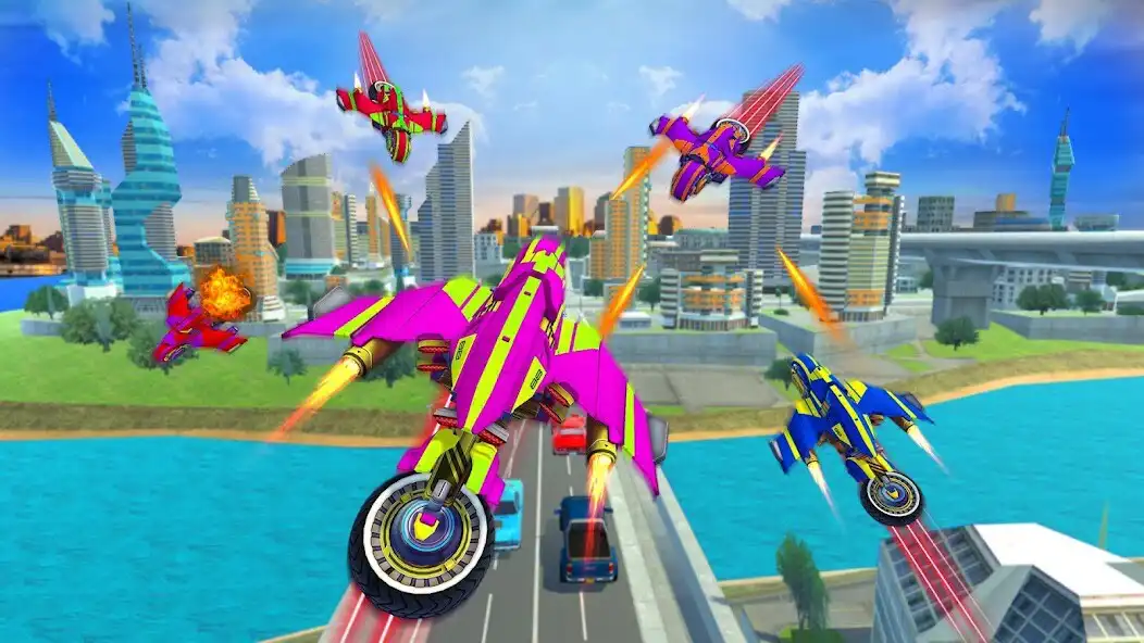 Play Flying Robot Bike Transforms as an online game Flying Robot Bike Transforms with UptoPlay