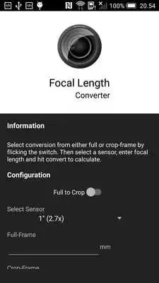 Play Focal Length Converter