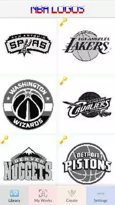 Play Free color by number NBA Logo - Drawing Pixel Art