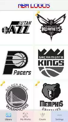Play Free color by number NBA Logo - Drawing Pixel Art