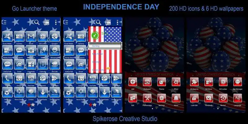 Play Free Independence Day Go Launcher