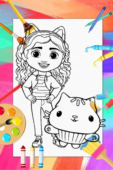 Play Gabys Dollhouse Coloring Book  and enjoy Gabys Dollhouse Coloring Book with UptoPlay