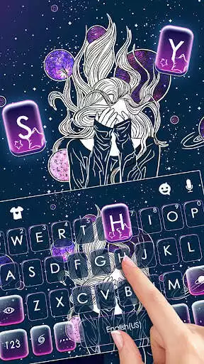 Play Galaxy Girl Keyboard Theme as an online game Galaxy Girl Keyboard Theme with UptoPlay