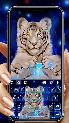 Play Galaxy Neon Tiger Keyboard Theme  and enjoy Galaxy Neon Tiger Keyboard Theme with UptoPlay