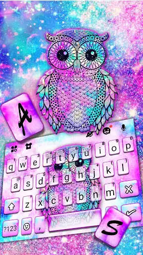 Play Galaxy Owl Keyboard Theme as an online game Galaxy Owl Keyboard Theme with UptoPlay