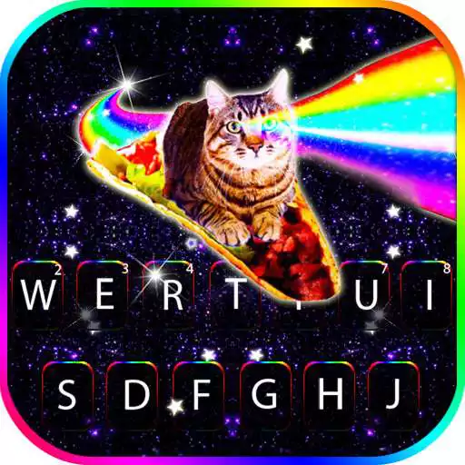 Play Galaxy Rainbow Cat Keyboard Background APK