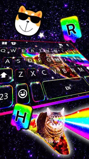 Play Galaxy Rainbow Cat Keyboard Background as an online game Galaxy Rainbow Cat Keyboard Background with UptoPlay