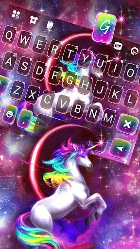 Play Galaxy Sky Unicorn Keyboard Background as an online game Galaxy Sky Unicorn Keyboard Background with UptoPlay