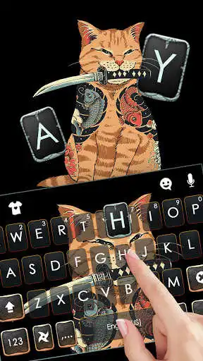 Play Gangsta Tattoo Cat Keyboard Background as an online game Gangsta Tattoo Cat Keyboard Background with UptoPlay