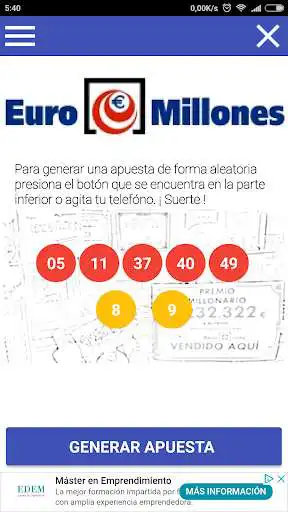 Play APK Generador Euromillones Aleatorio  and enjoy Generador Euromillones Aleatorio with UptoPlay com.xakata_net.Euromillones