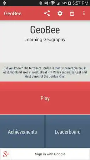 Play APK GeoBee - Geography Quiz Game  and enjoy GeoBee - Geography Quiz Game with UptoPlay com.weaselware.geography