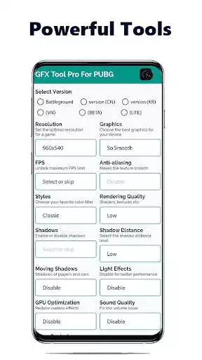Play GFX Tool for Battleground - Game Launcher - BGMI as an online game GFX Tool for Battleground - Game Launcher - BGMI with UptoPlay
