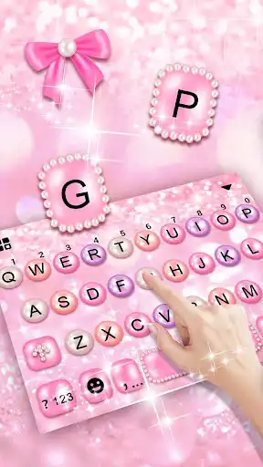 Play Girly Pink Pearl Keyboard Theme  and enjoy Girly Pink Pearl Keyboard Theme with UptoPlay