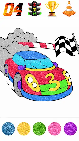 Play Glitter Cars Coloring Book as an online game Glitter Cars Coloring Book with UptoPlay