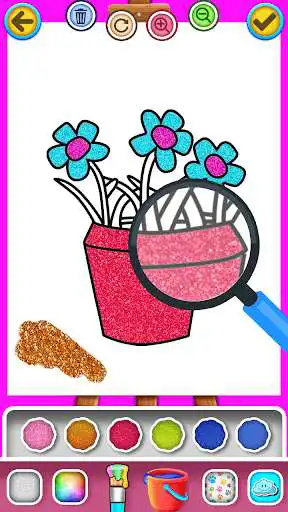 Play Glitter Flower Coloring as an online game Glitter Flower Coloring with UptoPlay