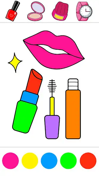 Play Glitter Makeup Coloring Book as an online game Glitter Makeup Coloring Book with UptoPlay