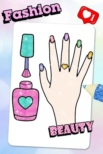 Play Glitter Nail Coloring Book as an online game Glitter Nail Coloring Book with UptoPlay