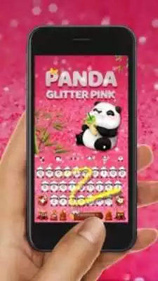 Play Glitter Panda Emoji Keyboard Theme