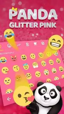 Play Glitter Panda Emoji Keyboard Theme